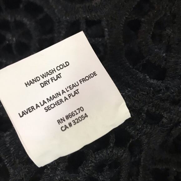 Deletta Black Crochet Boho Knit Top XS Petite NWT - Picture 7 of 8